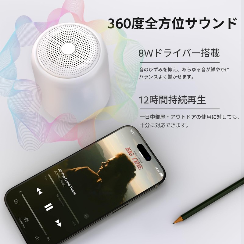 Cooboom Bluetooth Speaker, IPX7 Waterproof Bath, Compact, Wireless, 12 Hours