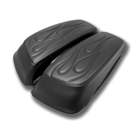ShoreFire Design 2014-2023 Premium Flame Saddlebag Lid Covers for Harley Davidson Black