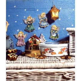 Orchidea Counted cross stitch kit with plastic canvas Angels set of 4 designs...