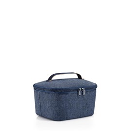 reisenthel coolerbag S Pocket - Cool Bag with Outer Material Made from Recycled PET Bottles - Ideal for Lunch on the Go, Colour: Herringbone Dark Blue