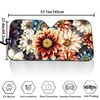 TOADDMOS Car Windshield Sunshade Boho Dahlia Mandala Floral Flowers Blocker