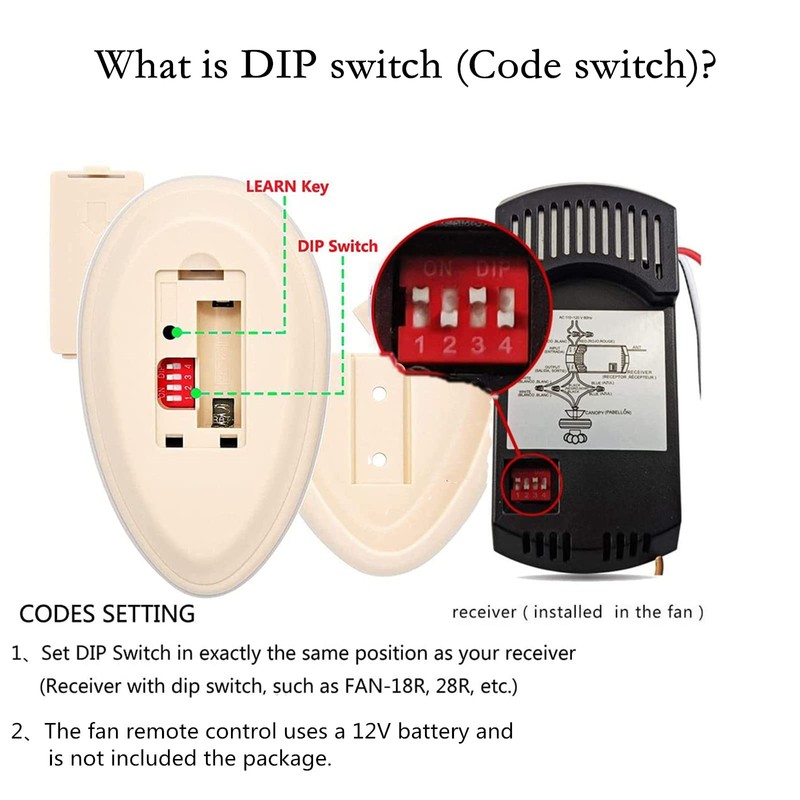 Ceiling Fan Remote Control Kit Replacement for Harbor Breeze Hunter