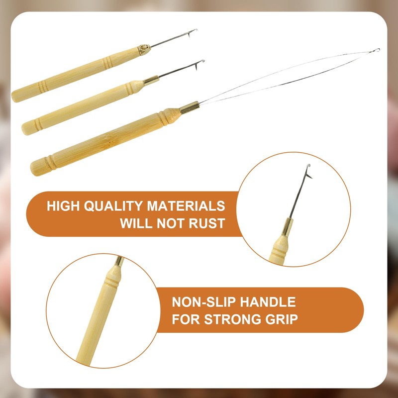 Bead Threader, 9 Pcs Hair Loop Styling Tool Beading Tools