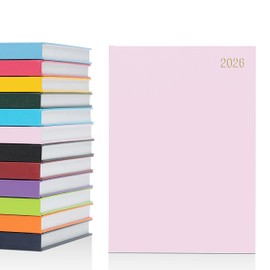 evelay 2026 A5 Week to View Diary Hardback Planner Organiser Diary Notebook for School Home Office Personal Use (A5, Pink)