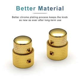 SAPHUE Guitar Dual Concentric Stacked Control Knobs Sets Metal with Wrench Replacement for Electric Guitar Bass 2 Sets（Gold）