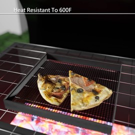 Cook's Aid Reinforcement Non-Stick Oven Crisper Tray,Crispy Basket, Mesh Cooking Tray,Grill Basket for Chips，pizza, French fries, chicken fillets or wings ((10"x10" Black))