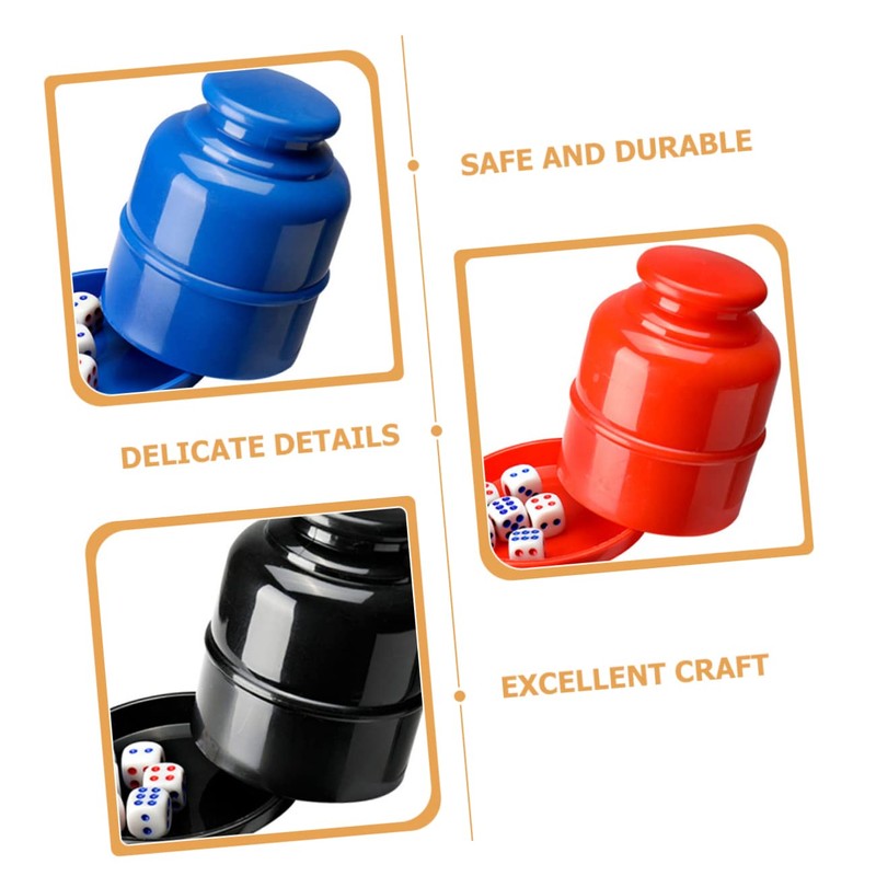 SUPVOX 3Pcs Game Dice Cups Lightweight Dice Shaker for Parties