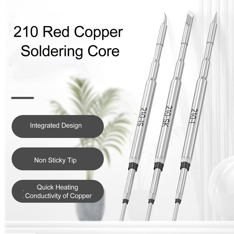 3 Piece Soldering Iron Tips Set Straight Curved Small Blade