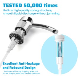 SAMODRA Kitchen Sink Soap Dispenser, Chrome Soap Dispenser Built-in,ABS Dispenser Pump Head with 11 oz PET Bottle, Refill from Top