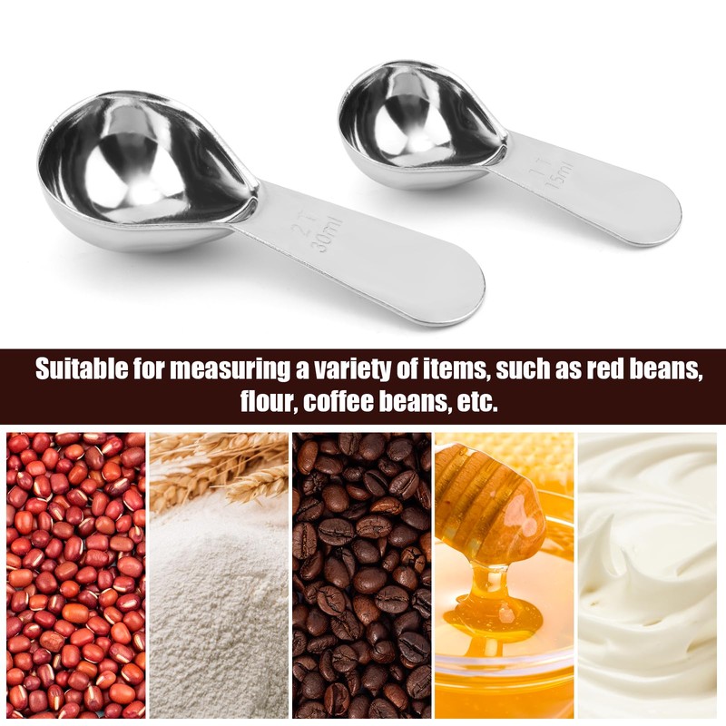 2pcs Tablespoon Coffee Scoop, 15ml 30ml Tbsp Coffee Bean Measuring