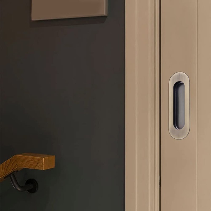 2 Pack Sliding Door Handles, Rectangular Recessed Sliding Door Handles