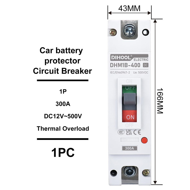 DIHOOL Heavy Duty Battery Disconnect Switch, 300 Amp DC Circuit
