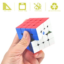 GAN cubeta magnético de velocidad 460 M, cubeta maestro magnético de 4 x 4 x 4 pulgadas, juguete de rompecabezas sin pegatinas para niños, niñas y adultos