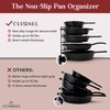 Pan Organizer - Silicone-Coated Non-Slip 12" Heavy Duty Skillet Rack