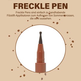 EONFAVE Sommersprossen Stift, 2 Stück Freckles Pen, Natürlicher Naturgetreuer Henna Braun Sommersprossen, Wasserdicht Langlebiger, Leicht und Tragbar, für Natürliche, Mühelose Sommersprossen(02+04)