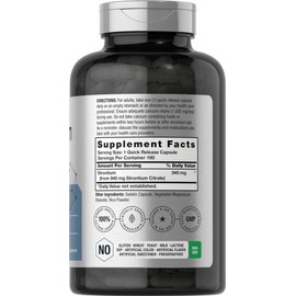 Horbäach Strontium Citrate 940 mg | 180 Capsules | Non-GMO & Gluten Free Supplement