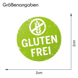 Finest Folia 500 x Product Stickers Organic, Vegan, Gluten Free, Lactose Free, Vegetarian, (R002 Gluten Free)