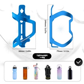 ROCKBROS Bottle Holder Bicycle Drink Bottle Holder Aluminium Alloy Strong Lightweight Approx. 40 g Universal for MTB Road Bike Folding Bike Blue