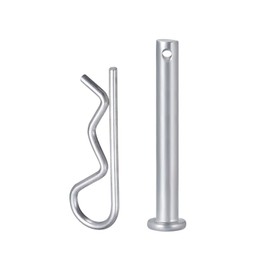 sourcing map 2x40mm Carbon Steel R Shaped Spring Cotter Clips Pins with 6x45mm Zinc Plated Single Hole Clevis Pins, Silver Tone, Pack of 40