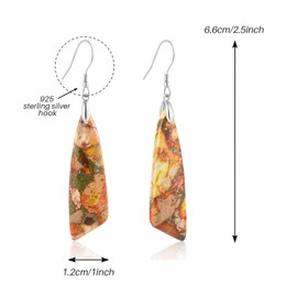 SELOVO Orange Stone Large Dangle Earrings for Women Fishhook Drop Earrings