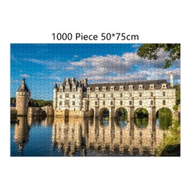Jigsaw Puzzles 1000 Pieces for Adults -Chenonceaux Castle in Loire Valley France- Premium Wooden Perfect Interlocking Clear Printing