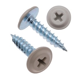 4.2mm x 19mm Wafer Head Self-Tapping Phillips Screws for Sheet Metal to Wood, Powder-Coated Colour Beige (RAL 1001), Fine Thread, Sharp Tip Galvanized Screw, Indoor & Outdoor Use (250 pcs)