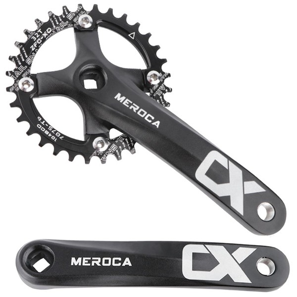 PETCHOR Square Taper Crankset MTB, Mountain Bike Single Speed Crankset,