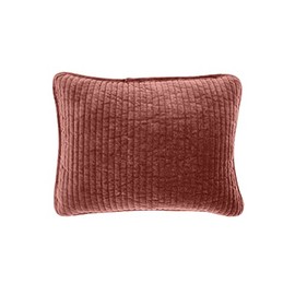 HiEnd Accents Stonewashed Velvet Boudoir Pillow, 12x16 inch, Salmon Solid Color, Classic Traditional Rustic Style Luxury Bedding, Soft Lightweight Decorative Throw Pillow