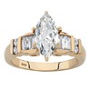 PalmBeach Yellow Gold-Plated or Platinum-Plated Sterling Silver Marquise Cut Cubic