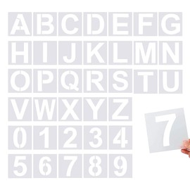 WELANE Letter and Number Templates, 36 PCS Reusable Plastic Uppercase Letter Stencils for Scrapbook, DIY Craft, Art Projects Decoration (7.6cm/2.9in)