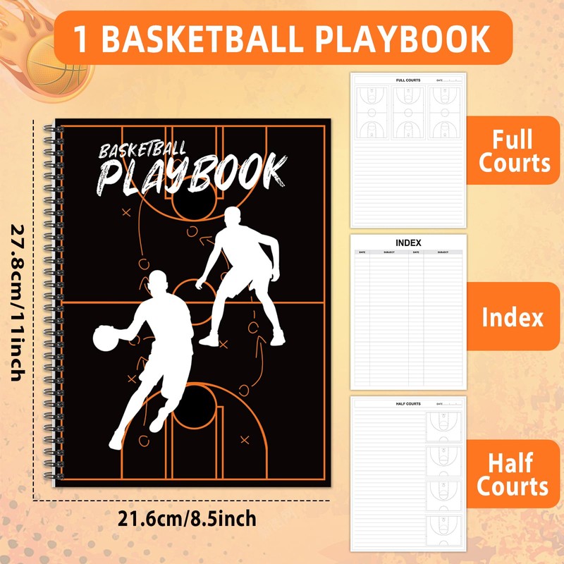 gisgfim Basketball Playbook Notebook 8.5x11 Inches Basketball Practice Planner Coaches