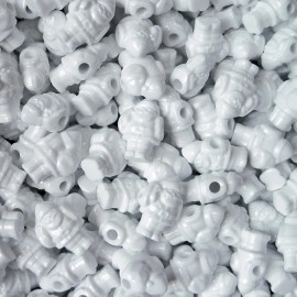 JOLLY STORE Crafts® White Santa shaped pony beads for Christmas Winter Holiday Crafts Beading 24pc