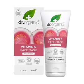 Dr. Organic Vitamin C Face Mask | Illuminating and Hydrating for Dull Skin, Natural, Vegan, Cruelty-Free, Paraben & SLS-Free, Certified Organic, 50 mL
