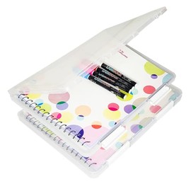 LAMBOCK 2 Pack A4 Portable Clear Document Holder |Inner Size 11.3'' x 8.3'' x 0.4''| Transparent Plastic File Storage Box with Buckle Closure |Scrapbook Paper Storage |Box capacity: 150 A4 size papers