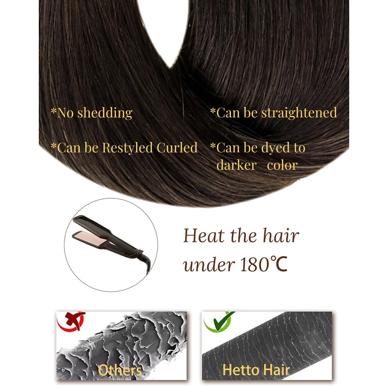 Hetto Tape in Hair Extensions Darkest Brown Tape in Extensions
