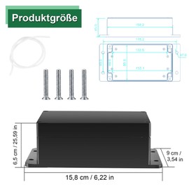 Electronic Junction Box, ABS Cable Housing Distribution Box, 158 x 90 x 60 mm Junction Box with Fixed Ear, Surface-Mounted Box, Electronic Project Box, for Indoor Outdoor Electronic Cables