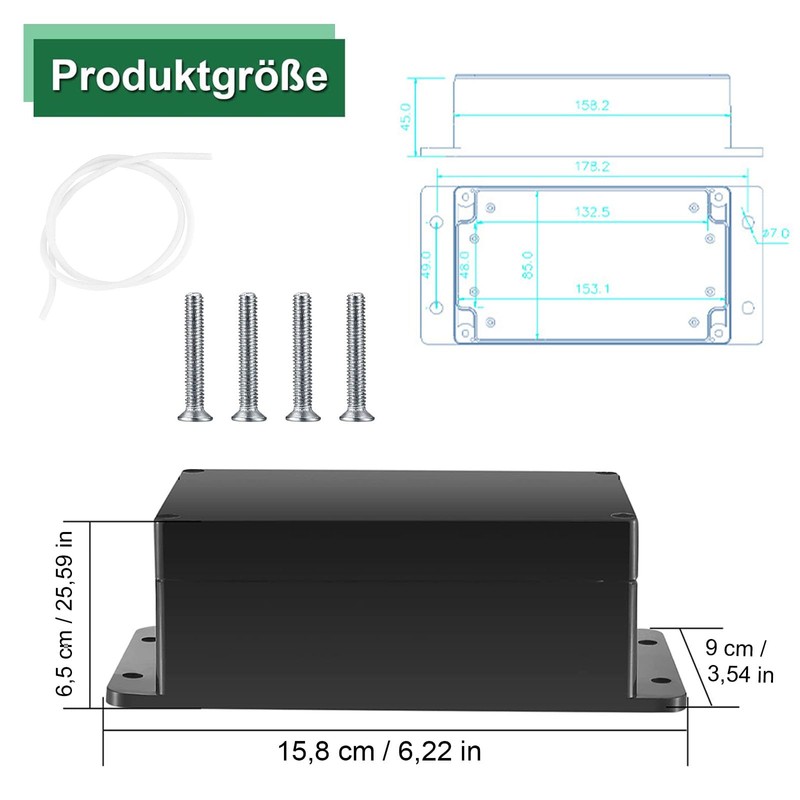 Electronic Junction Box, ABS Cable Housing Distribution Box, 158 x