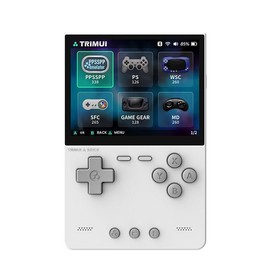 Triimuii BRICK Portable Retro Video Games Consoles 3.2'' IPS Screen Handheld Game Players Emulator Linux System Allwinner (White)