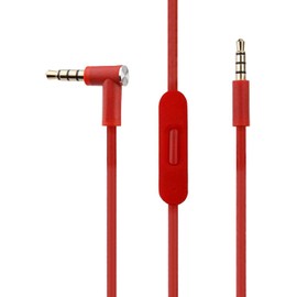 Toeasor Replacement Audio Cable Cord Wire with Inline Microphone Volume Control Compatible with Beats by Dr Dre Solo Studio Pro Detox Mixr Executive Pill Headphones (Red)