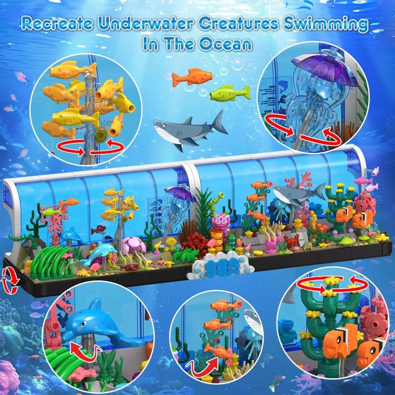 HOGOKIDS Aquarium Building Sets - 2 Styles Oceanarium Building Toy
