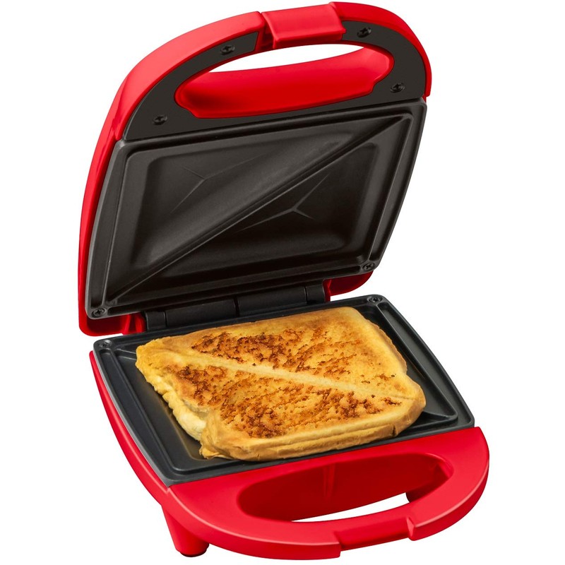 Nostalgia mini sandwich maker toaster compact for portion control seals