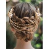 Kilshye Leaf Bride Wedding Hair Clips Gold Crystal Fairy Hair