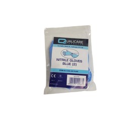 Quailcare Nitrile Powder Free 2 Blue Exam Medical Gloves, Latex free, Non-Sterile, Finger Texture Large