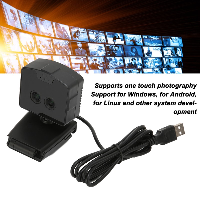 Binocular Webcam 2MP 1080P HD Wide Angles Front Conference Webcam