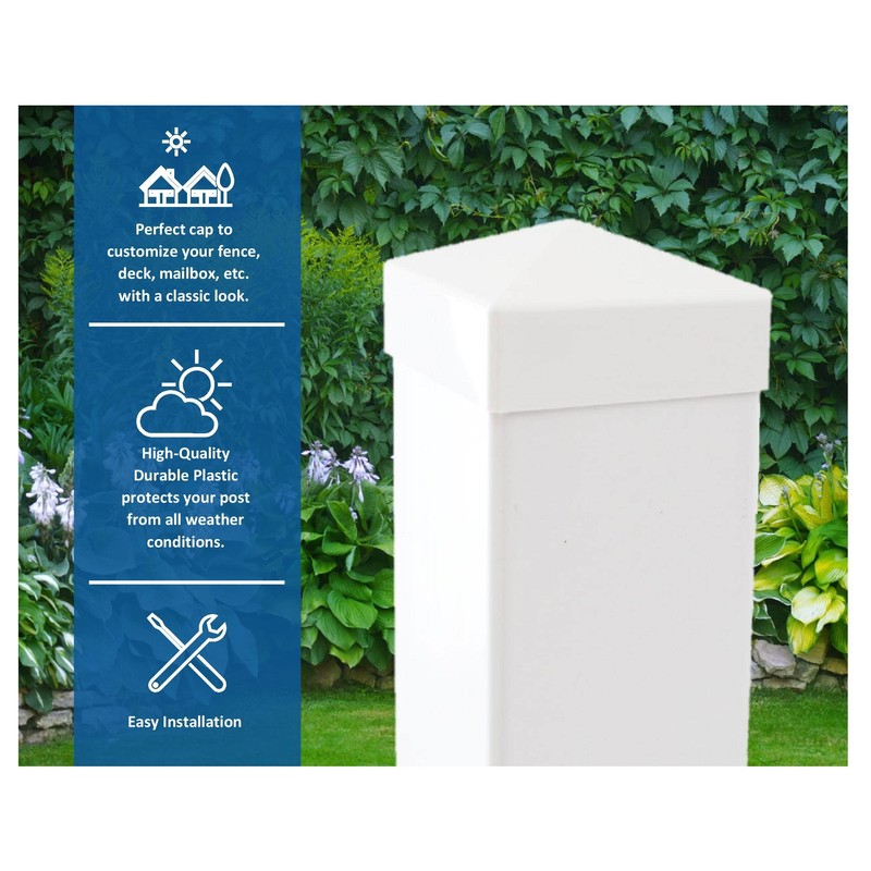 True 5x5 (127mm x 127mm) Plastic Pyramid Vinyl Fence Post