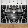 Uiiooazy 5x3ft Black Birthday Backdrop Photograph White Grey Geometric Photo
