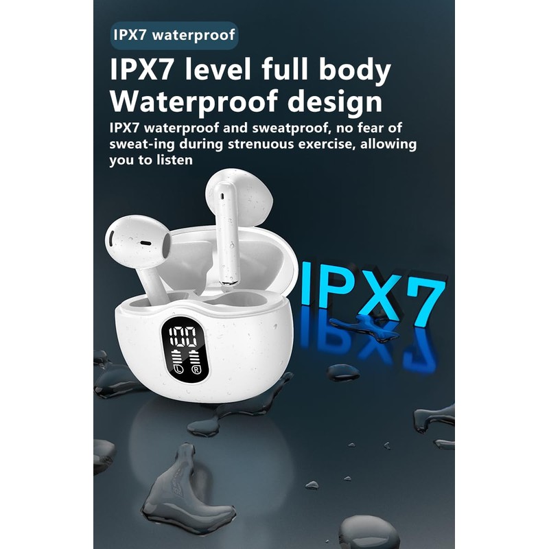 Wireless Earbuds, Bluetooth 5.3 Headphones Touch Control Ear Buds Hi-Fi