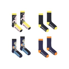 FREEGUN 4 Pack Kids Dragon Ball Z Socks Boys Goku Soft and Comfortable Socks, black