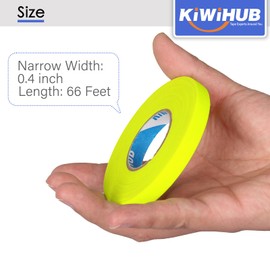 KIWIHUB Neon Gaffer Cloth Tape, UV Blacklight Glow in The Dark Party Supplies, UV Reactive Gaffers Tape for Neon Party Decorations, 2/5 inch x 66 Feet - Fluorescent Yellow