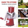 Rotary Cheese Grater - Vegetable Slicer with 3 Interchangeable Stainless